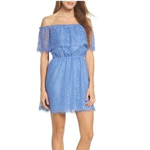 Lace Ruffle Off the Shoulder Dress